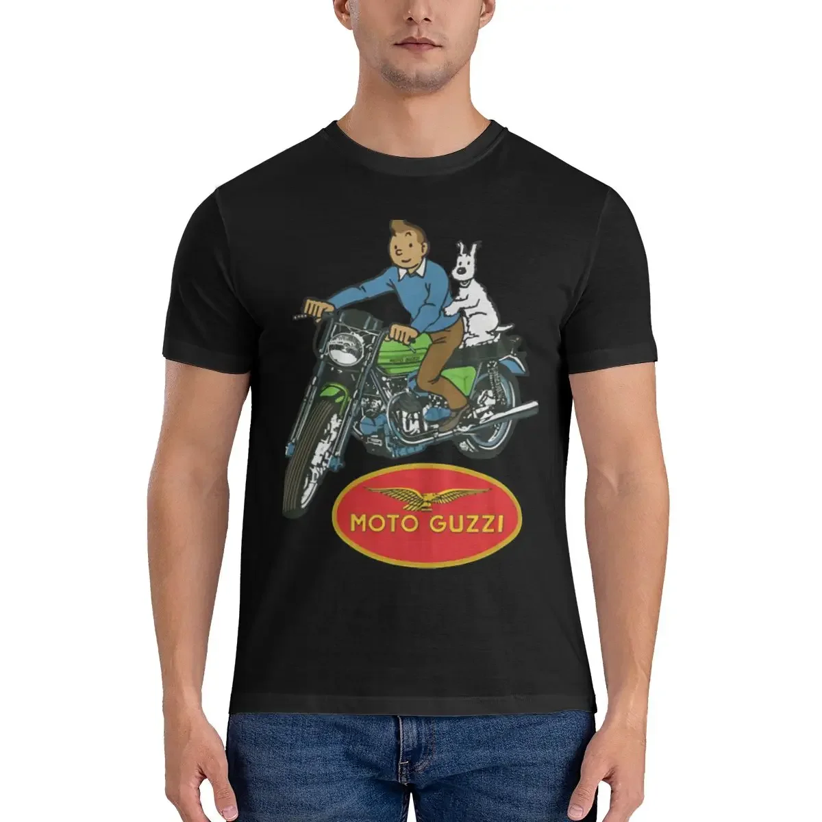 

MOTO Men's T Shirt Motorcycle Guzzi Special Casual Tee Shirt Short Sleeve O Neck T-Shirt Cotton Party Clothes