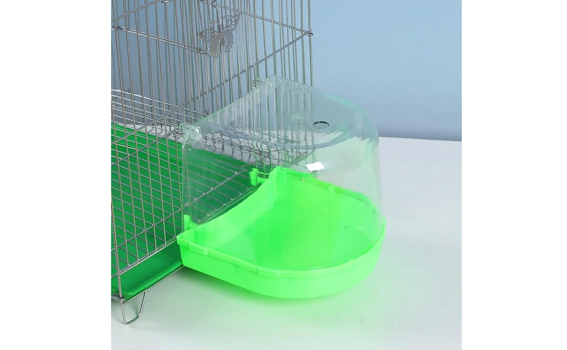 Bird Bathing Box Easy to Install Bird Shower Box Enclosure Accessory Non Pet Supply Removable Drawer