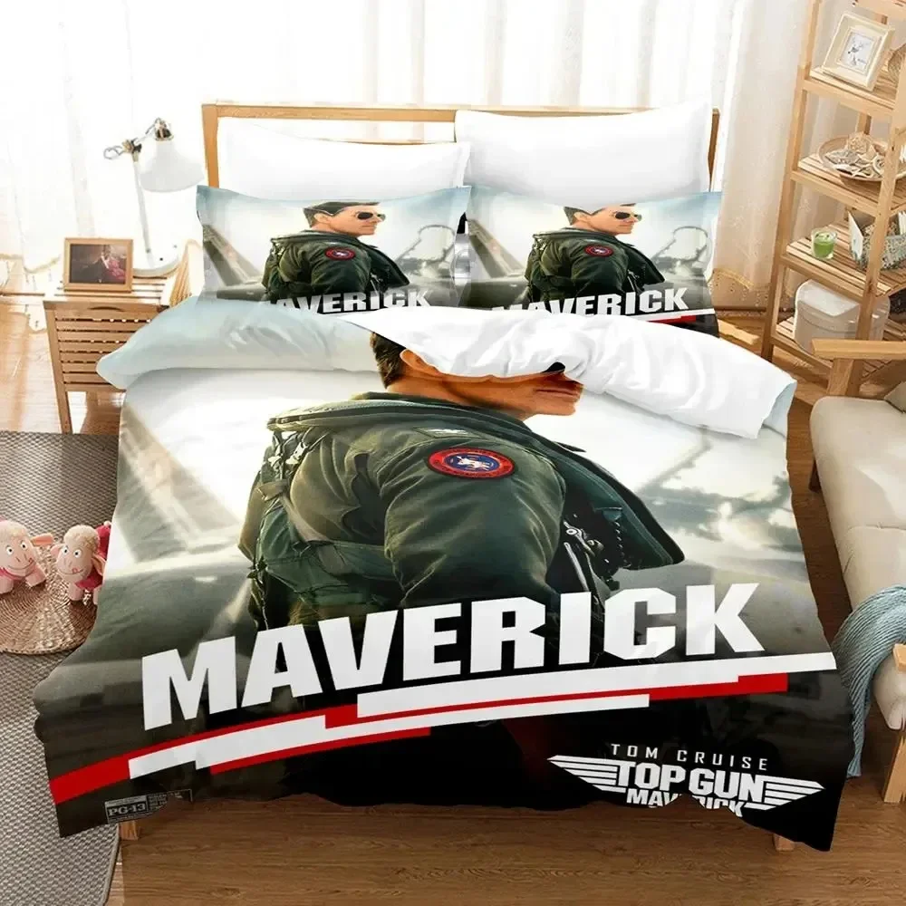 TV Top Gun Maverick Comfortable Duvet Quilt Cover Pillowcase Bedding Set Children Bedroom Decoration Home Textile
