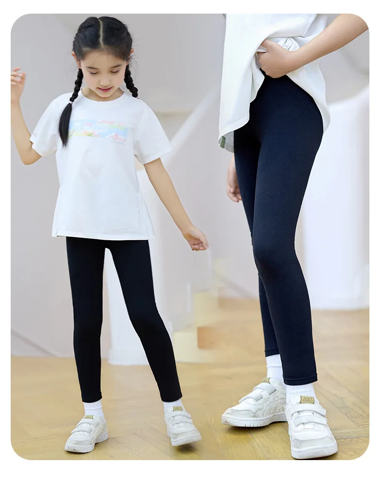 2026 Summer Teenager Girls Soft Fabric Children Thin Bottom Pants Leggings 4 8 10 12 14 Years Tight Trouser Kids Breathable