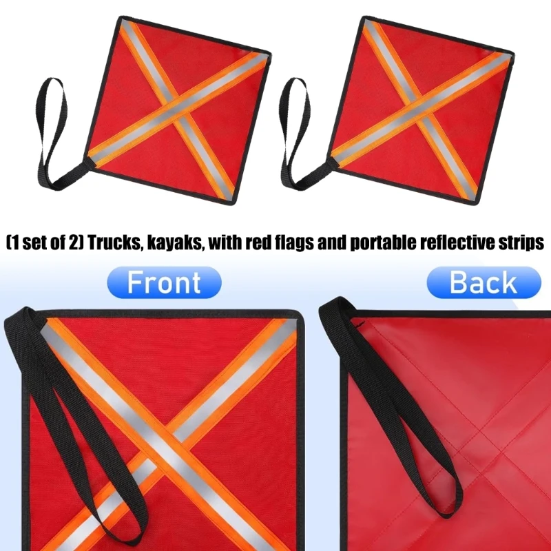2Pcs Kayak Safety Travel Flag Canoes Towing Warning Flag with Webbing Reflective Kayak Warning Flag Kayak Accessories