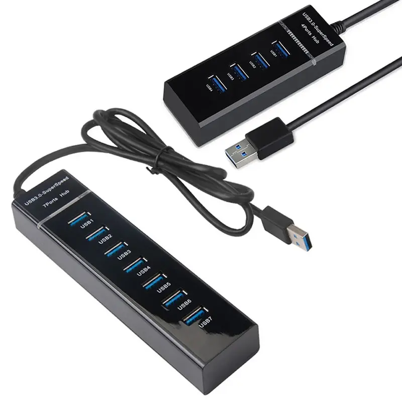 USB 3.0 4/7 Ports Hub Splitter Adapter Cable length 30/120cm For Desktop PC Mac Laptop Keyboard mouse Mobile hard disk - Image 3