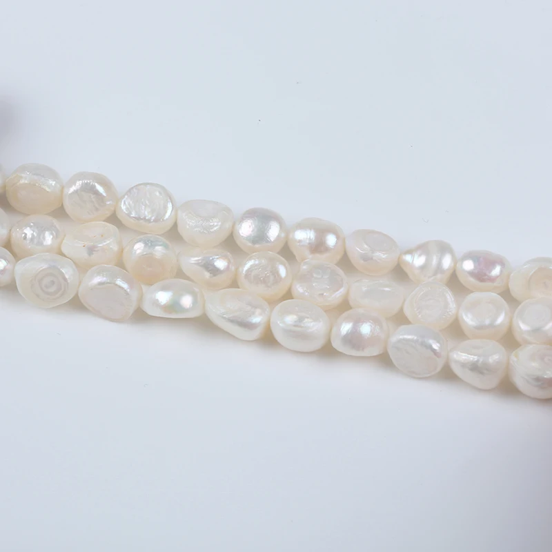 High Quality 10-11mm White  Baroque Pearl Freshwater Pearl Strand For Making  Jewelry 18cm short strand