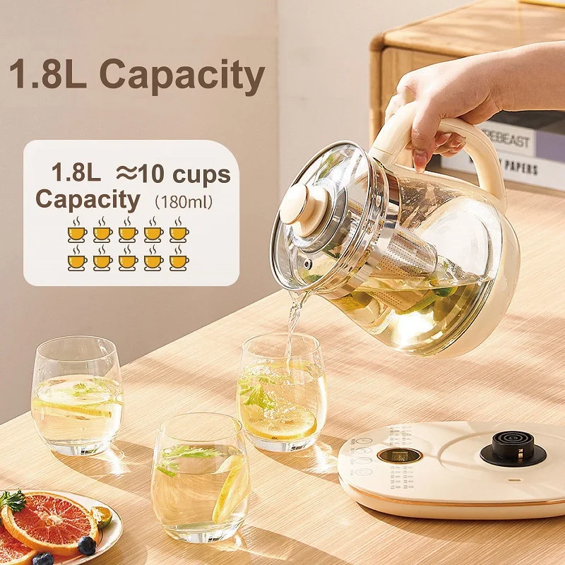 1.8L Health Kettle Office Automatic Glass Tea Maker Home Multi-function Electric Kettle Smart Baby Thermostatic Milk Kettle 220V