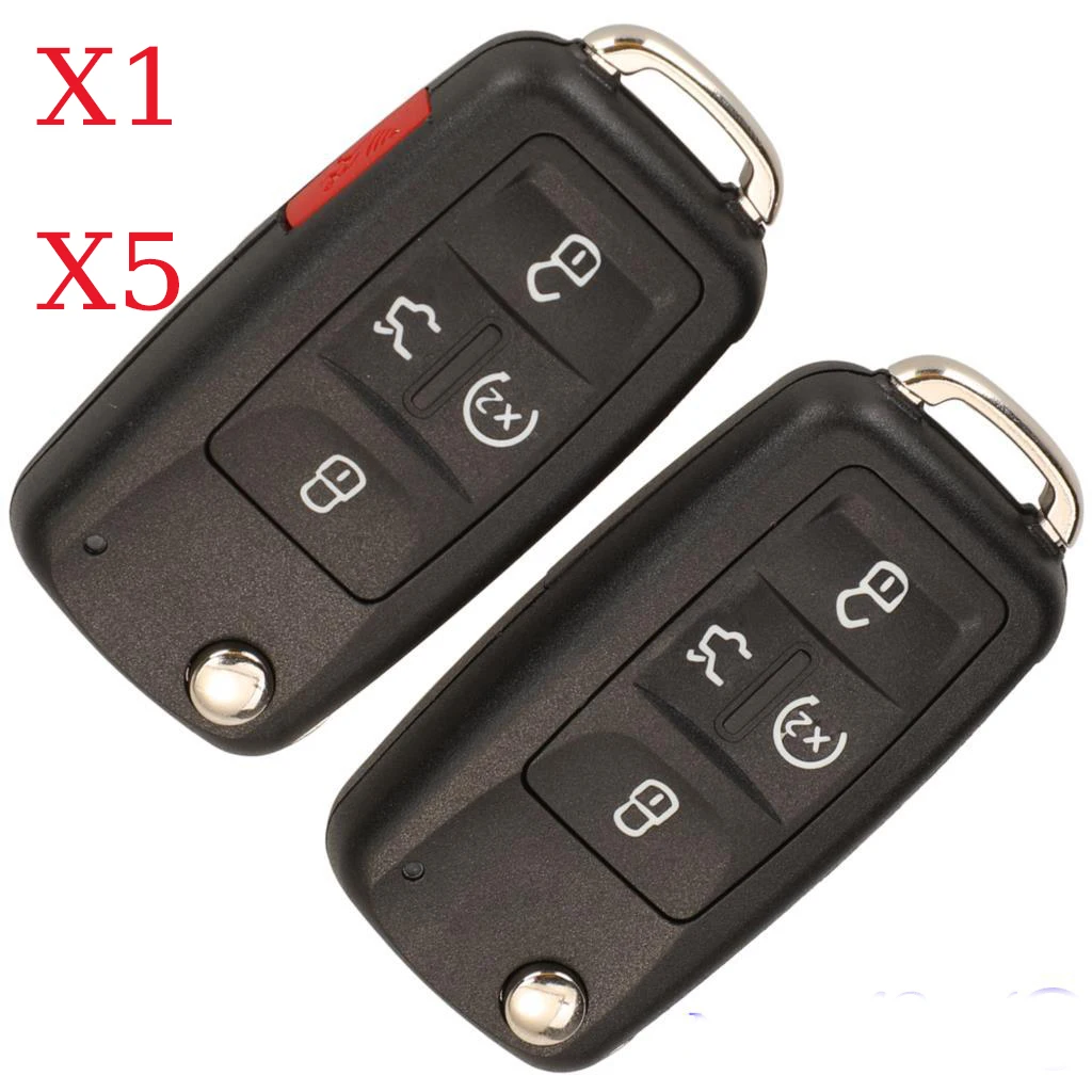 Jingyuqin X1 X5 Fernbedienung Autoschlüssel-Gehäuse für VW/VOLKSWAGEN Sharan Caddy Eos Golf Jetta Beetle Polo Up Tiguan Touran Klappbar