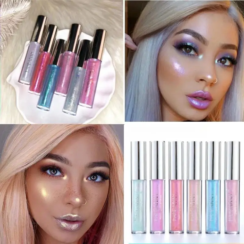 ملمع شفاه لامع مضيء يدوم طويلاً مقاوم للماء ومرطب وملمع شفاه سائل لامع