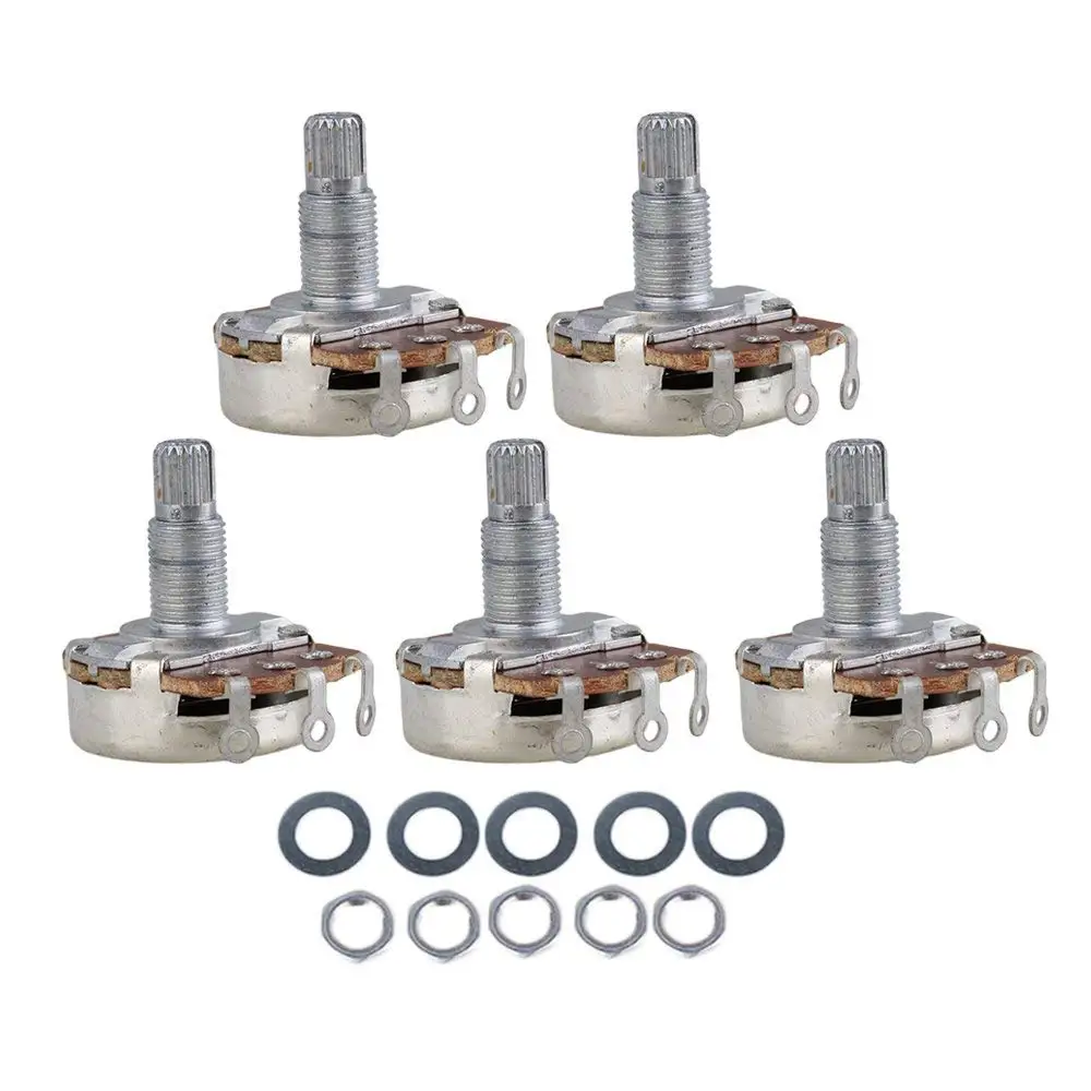 5pcs A500K OHM Audio POTS Potentiometer 24mm Base Replace for Electric Guitar