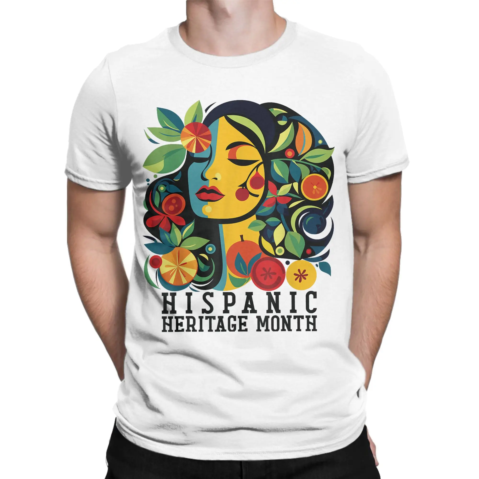 مضحك شهر التراث الإسباني تي شيرت للرجال Crewneck القطن تي شيرت قصير الأكمام تي شيرت حجم كبير الملابس #2