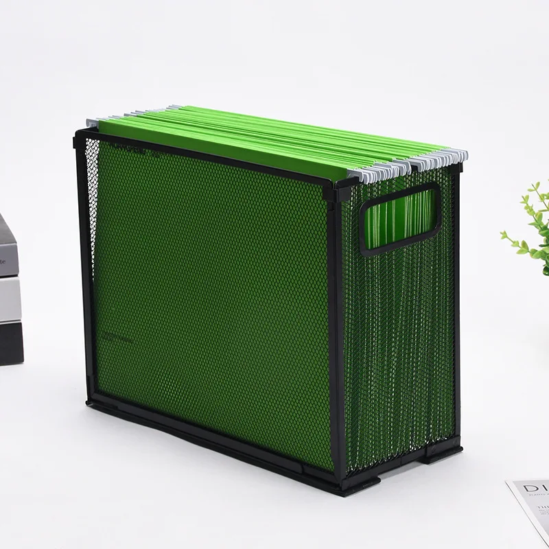 File Organizer Black Large Capacity Office Mesh Metal File Holder Desk Organizer Magazine Holder Desk File Holder for Storage