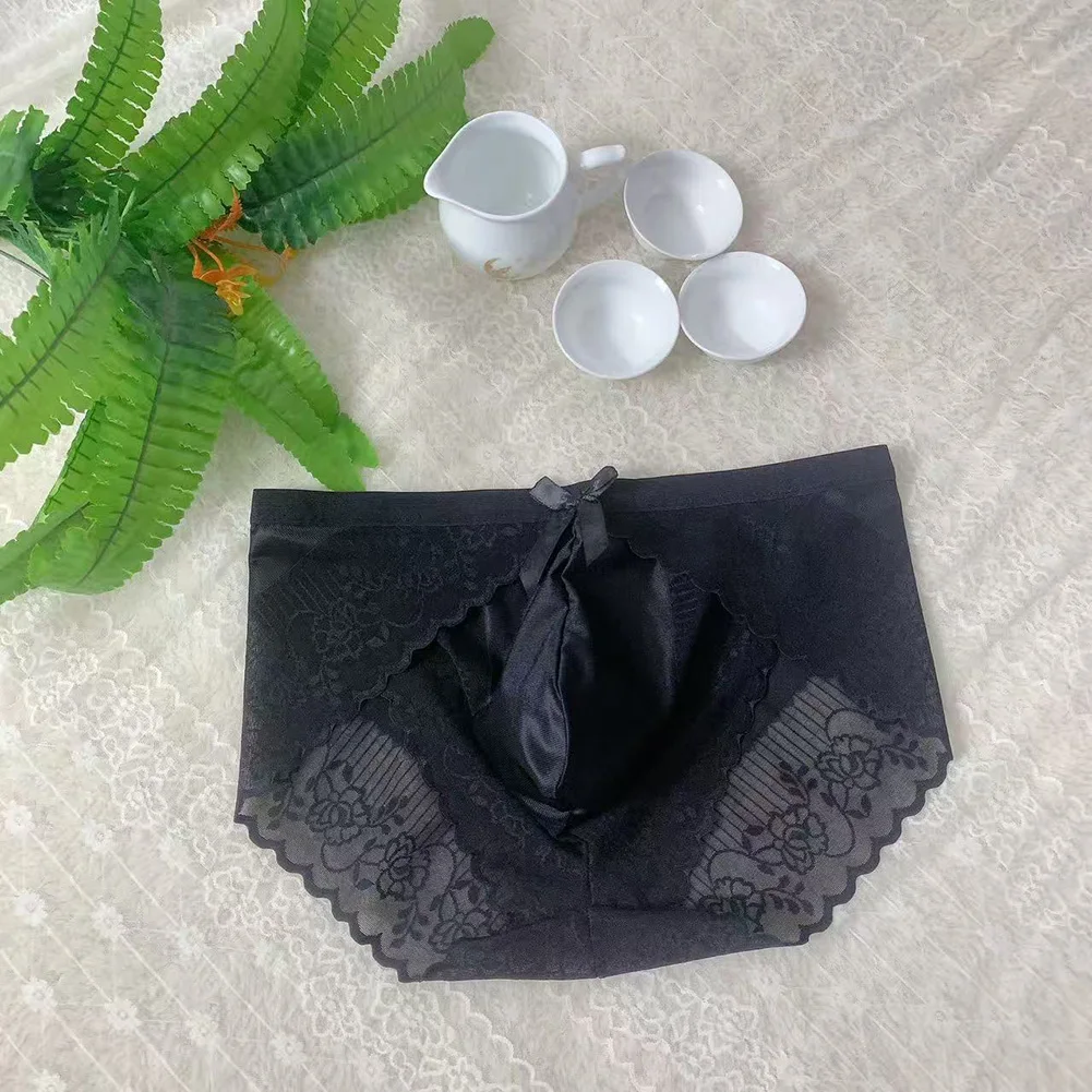 

Мужские кружевные прозрачные трусы-слипы с мешочком, ультратонкое нижнее белье, комфортное дышащее белье для сисси