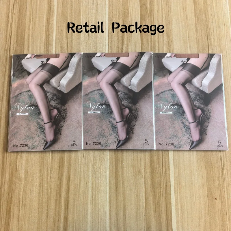 3 Pairs Sexy Transparent Toes Stockings Naked Feeling Thigh High Long Legs Stockings Women Foot Shaped Non-elastic Nylon Hosiery