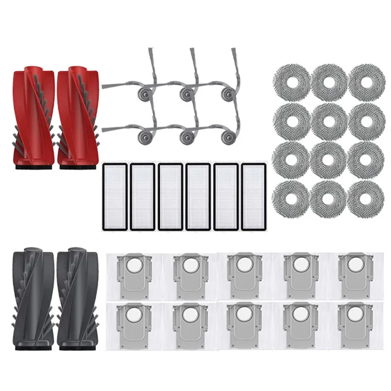 

AT02-For Roborock Qrevo Curv Robot Vacuum Cleaner Main Roller Side Brush Hepa Filter Mop Cloth Dust Bag Accessories