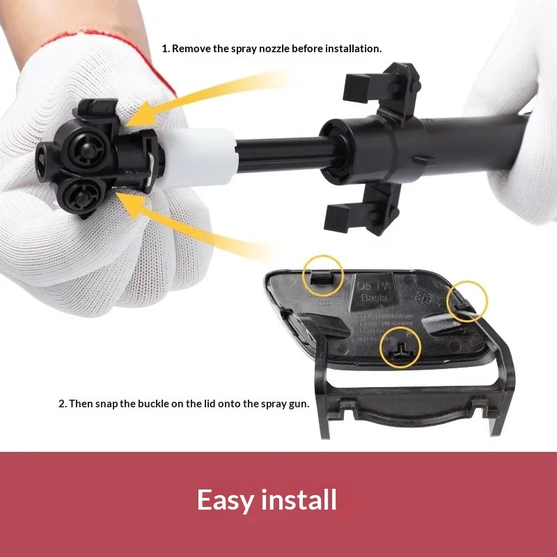 Compatible with 08-17 Audi Q5 headlight water spray cover, Q5 headlight washer cover, bumper cover, front bar water spray gun co 4