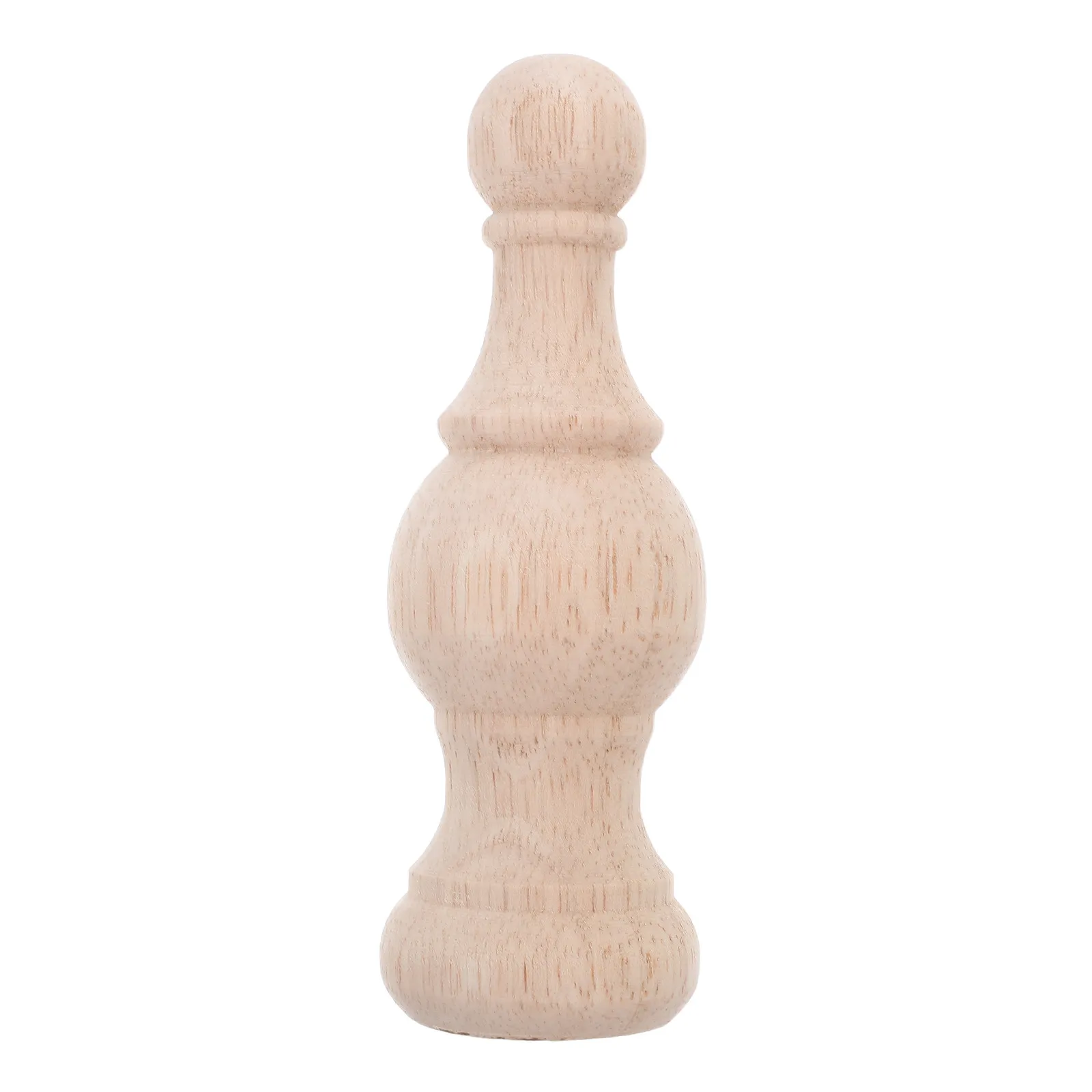 Remate de madera maciza tallada sin pintar en forma de bola para poste de cama, barra de cortina, pasamanos de escalera, decoración y acento de mobiliario DIY
