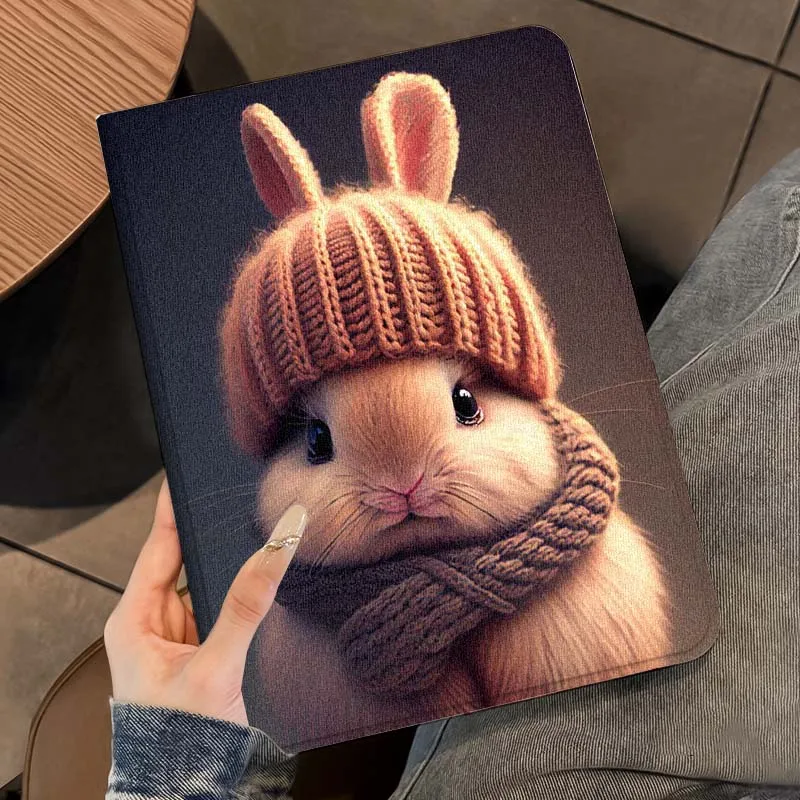 أرنب إبداعي لطيف نمط لابل آي باد 11th 10th 10.9 10.2 Pro 12.9 2 Air 3 13 11 7th 9.7 mini 7th 6 8.3 حافظة كمبيوتر لوحي #5