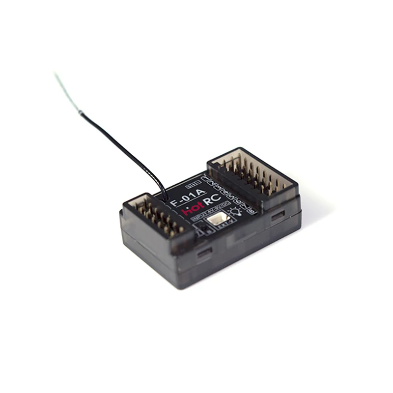 HOTRC-Receptor de Controle de Luz para Carro RC, 8 Canais, 2.4G Gyro F-01A, F-01AT, Retorno de Voltagem, PWM, Aeronaves, Tanque, Barco