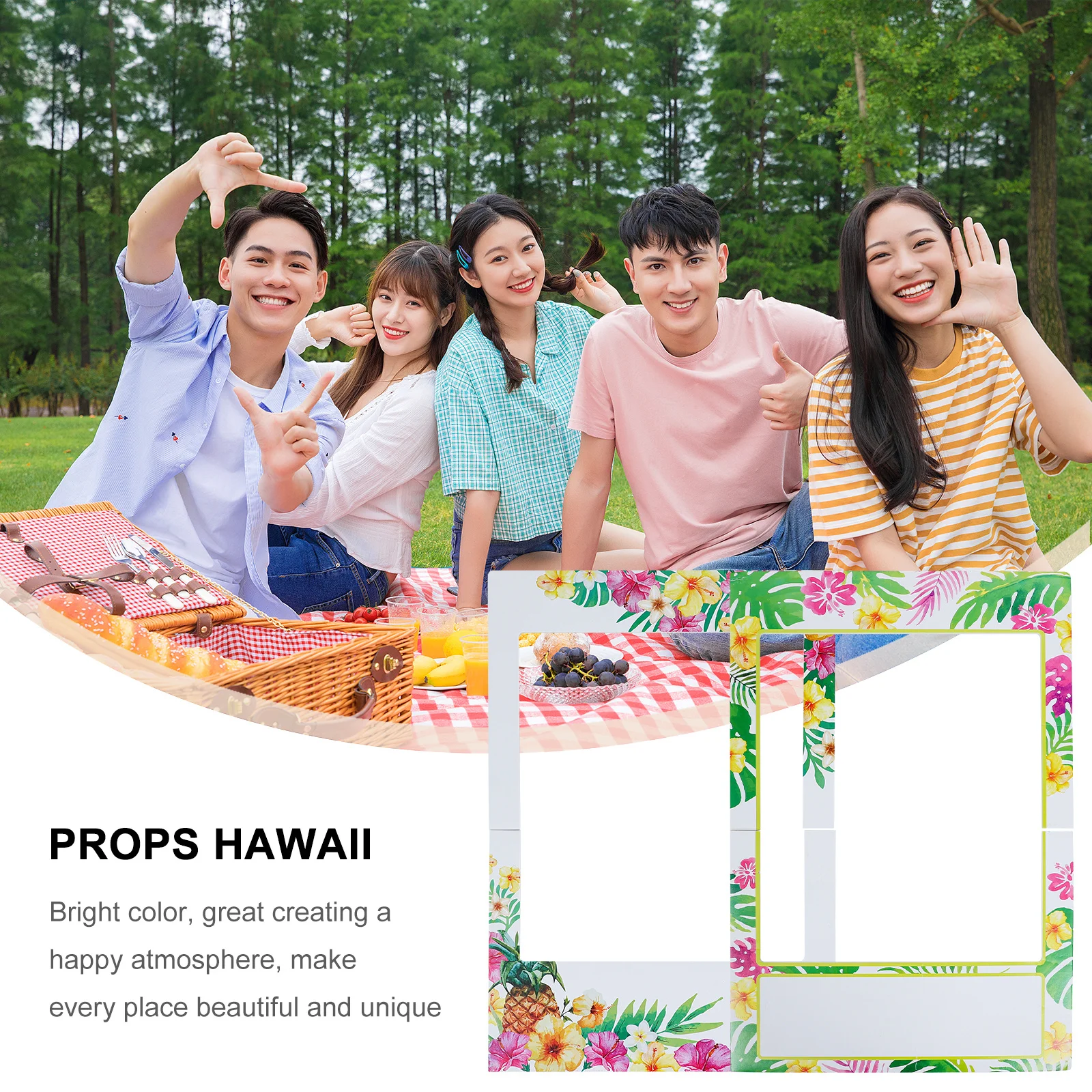 

1Pcs Foam Photo Frame Hawaiian Party Props Bright Color Selfie Photography Accessories Fun Party Supplies Photo Props for Hawaii