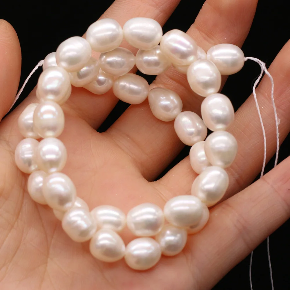 

5-6-7-8-9mm White Rice Natural Freshwater Pearl Loose Spacer AA Bead for Jewelry Make Supplies DIY Necklace Bracelet Accessories