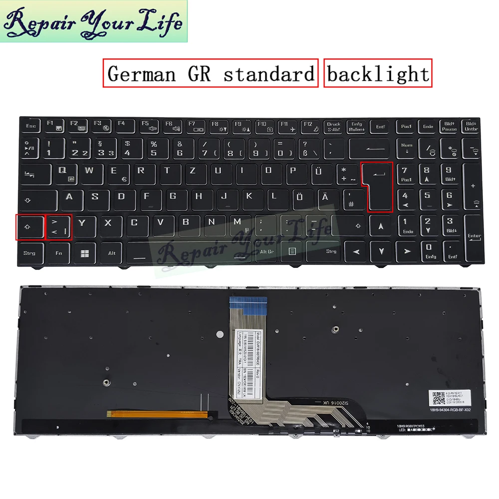 Reino Unido Alemão Francês Teclado Retroiluminado Para Hasee GX9 GX8 GX10 TX9 TX8 ZX7 Para Clevo N960 N970 6-80-N815Z0-01D-1 Laptop Backlight Novo