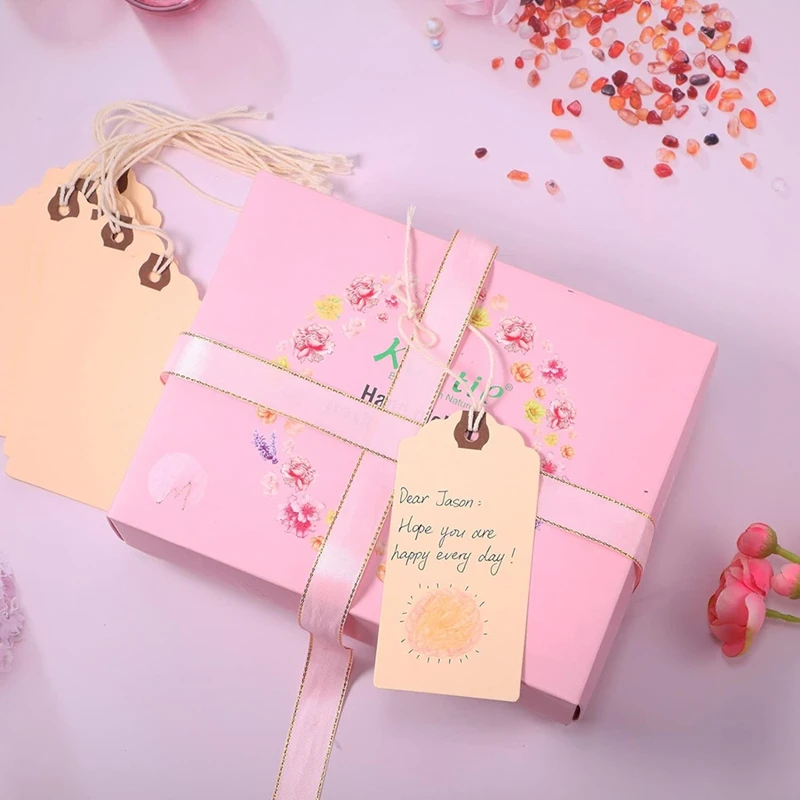 240Pcs 4 3/4 X 2 3/8In Manila Labels Shipping Labels Cardboard Labels With String Hanging Labels With Reinforced Holes