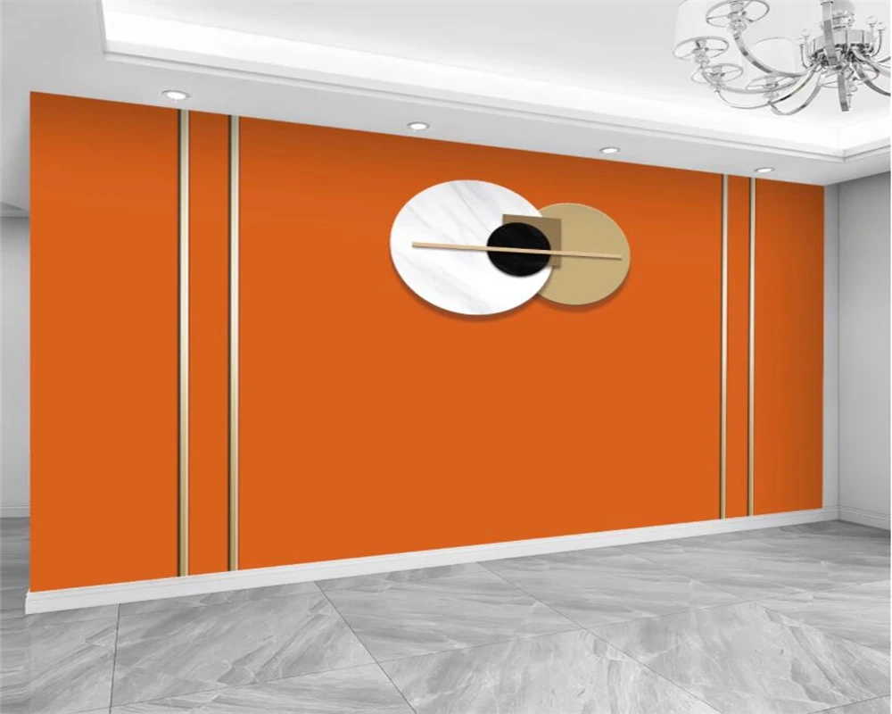 beibehang Customized TV Wall paper bedroom new background solid orange orange dark film living room sofa wallpaper