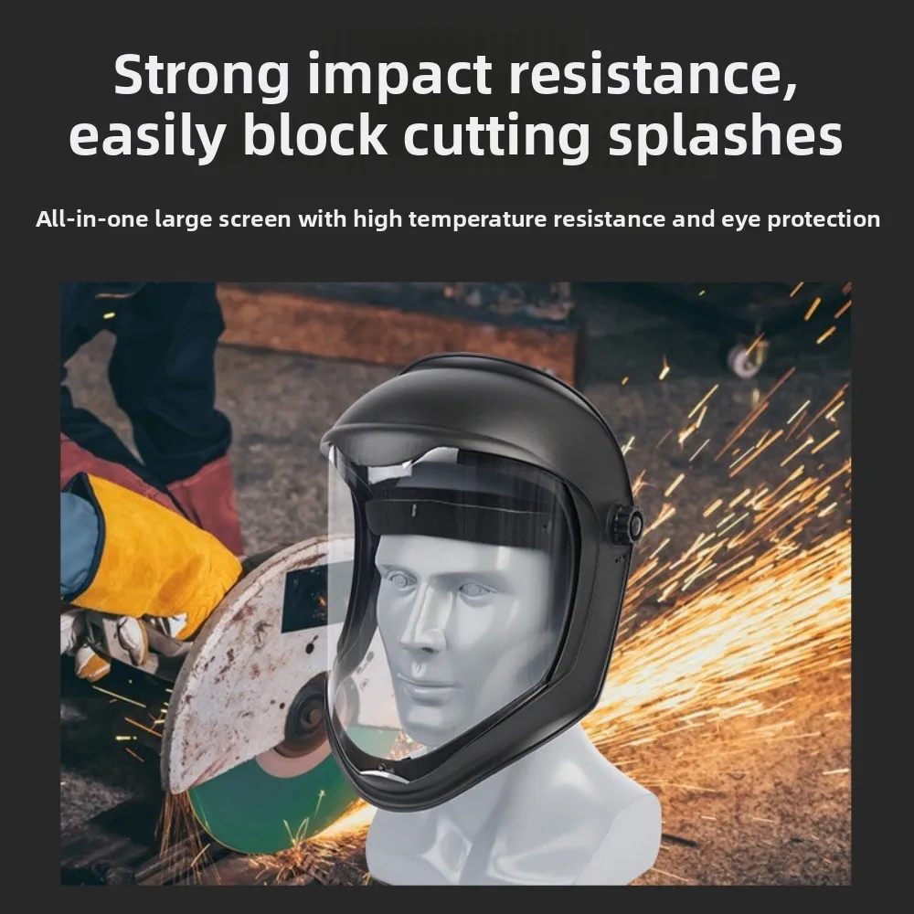 Full Face Protective Safe Mask, Anti Fog, Anti Impact, Anti Splash, Head Mounted Transparent Dust-proof and Oil Fume Proof Mask