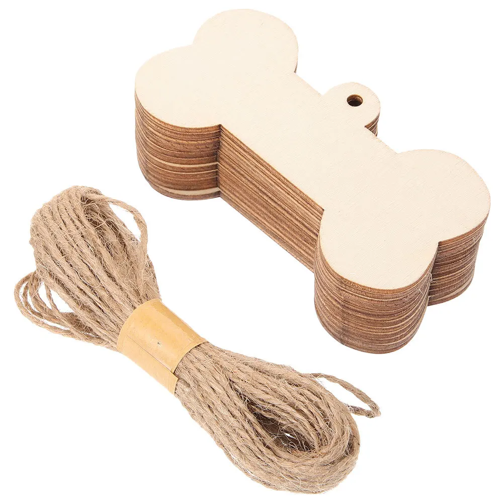 

1 Set Of Diy Wood Dog Bone Cutouts Unfinished Blank Slices For Painting Crafts Home Decor Gift Tags Wall Hanging Ornaments