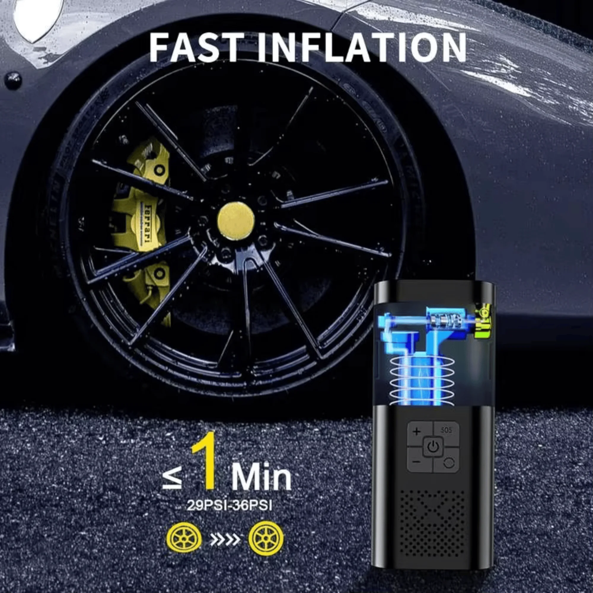Portable Tire Inflator, 150 PS - đánh giá và giá Digital Tire Pressure Gauge Rechargeable