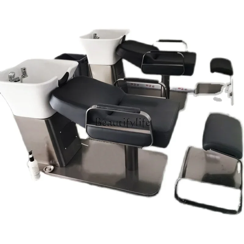 

z.LBarber Shop Special Simple Japanese Style Shampoo Bed High-end Beauty Hairdressing Water Flushing Thai Bed