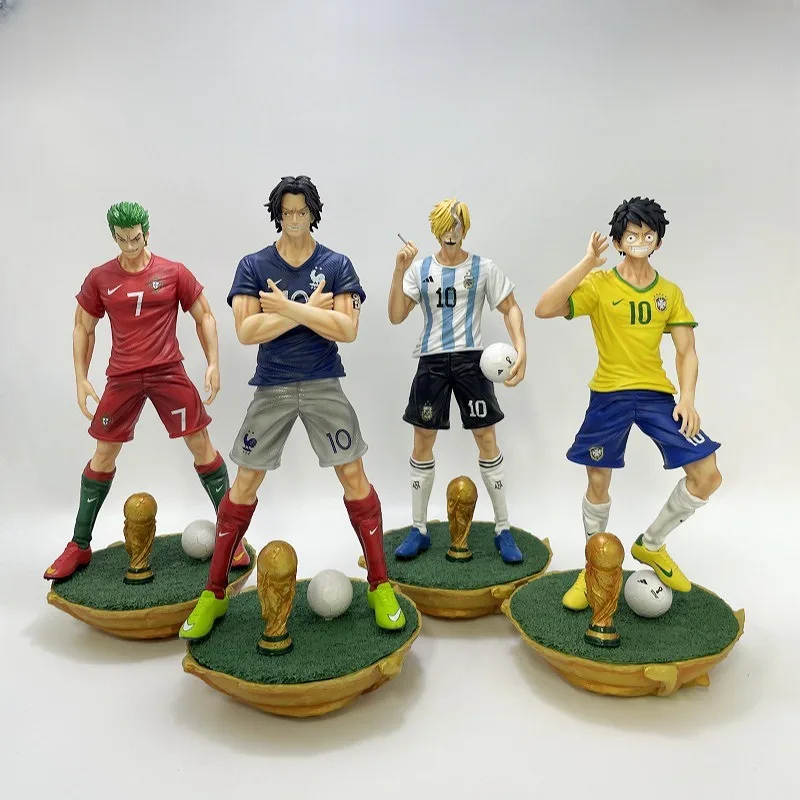 

One Piece: Luffy Mountain, Osamu Solon, Ace, COS Football Player Series - Approximately 33CM Anime Model Handmade Ornament