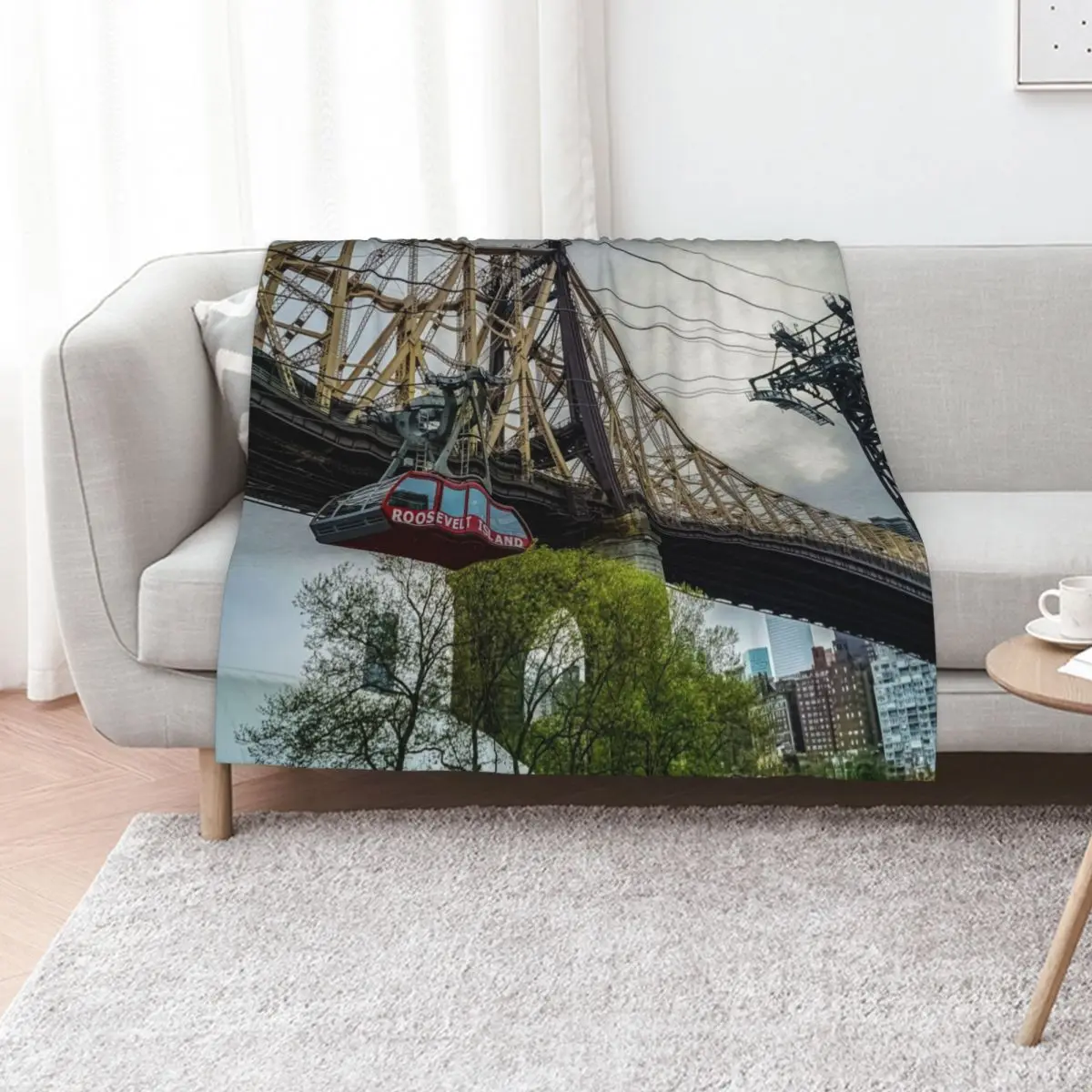 Roosevelt Island Tram, manta de puente Queesnboro, tela de franela, mantas polares finas personalizadas