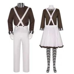 Movie Loompa Oompa Cosplay Costume Adults Chocolate Factory disguise Clothing Halloween Carnaval Party Suit