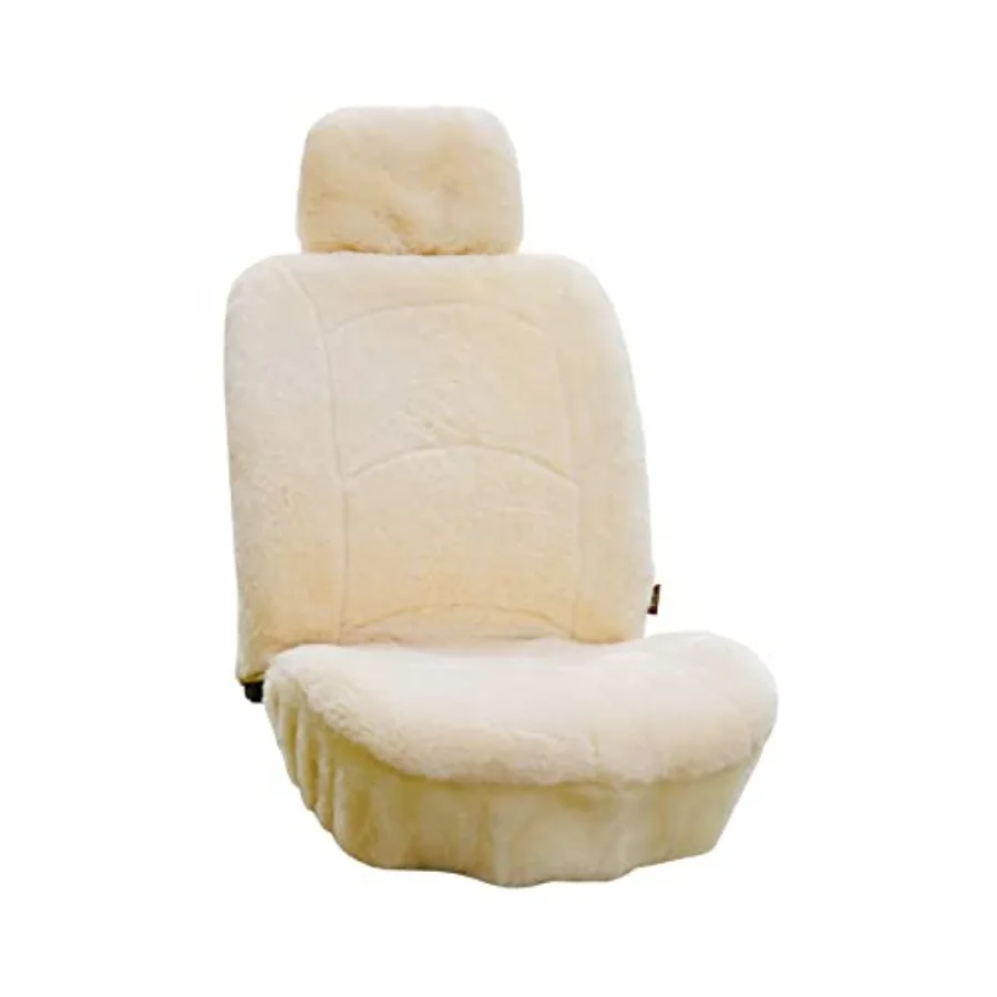 

Front Curved Pattern Genuine Sheepskin Seat Cover Lambskin Winter Car Seat Cover Beige Fuzzy Shearling Wool Car Accessories