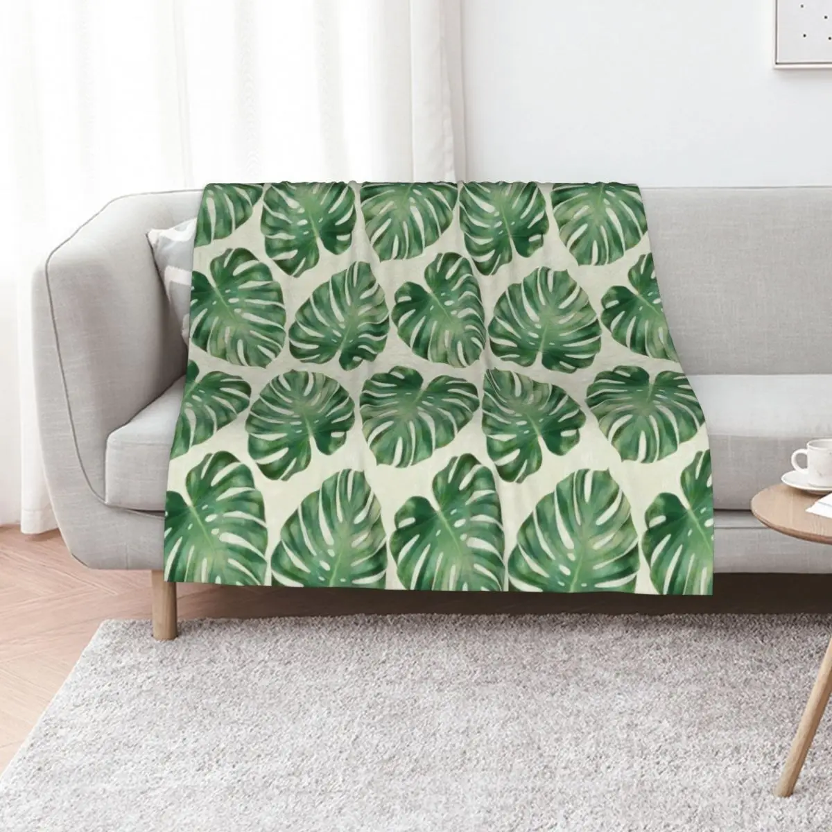 Monstera leaves Throw Blanket Giant Sofa Luxury Brand Thermal Loose Sofas Blankets Sofas Of Decoration Blankets