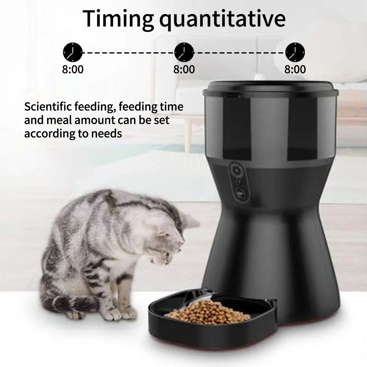 App Afstandsbediening Ddpet Smart Pet Feeder 2.4G Wifi Verbinding 4l Automatische Hond Met Hd Camera