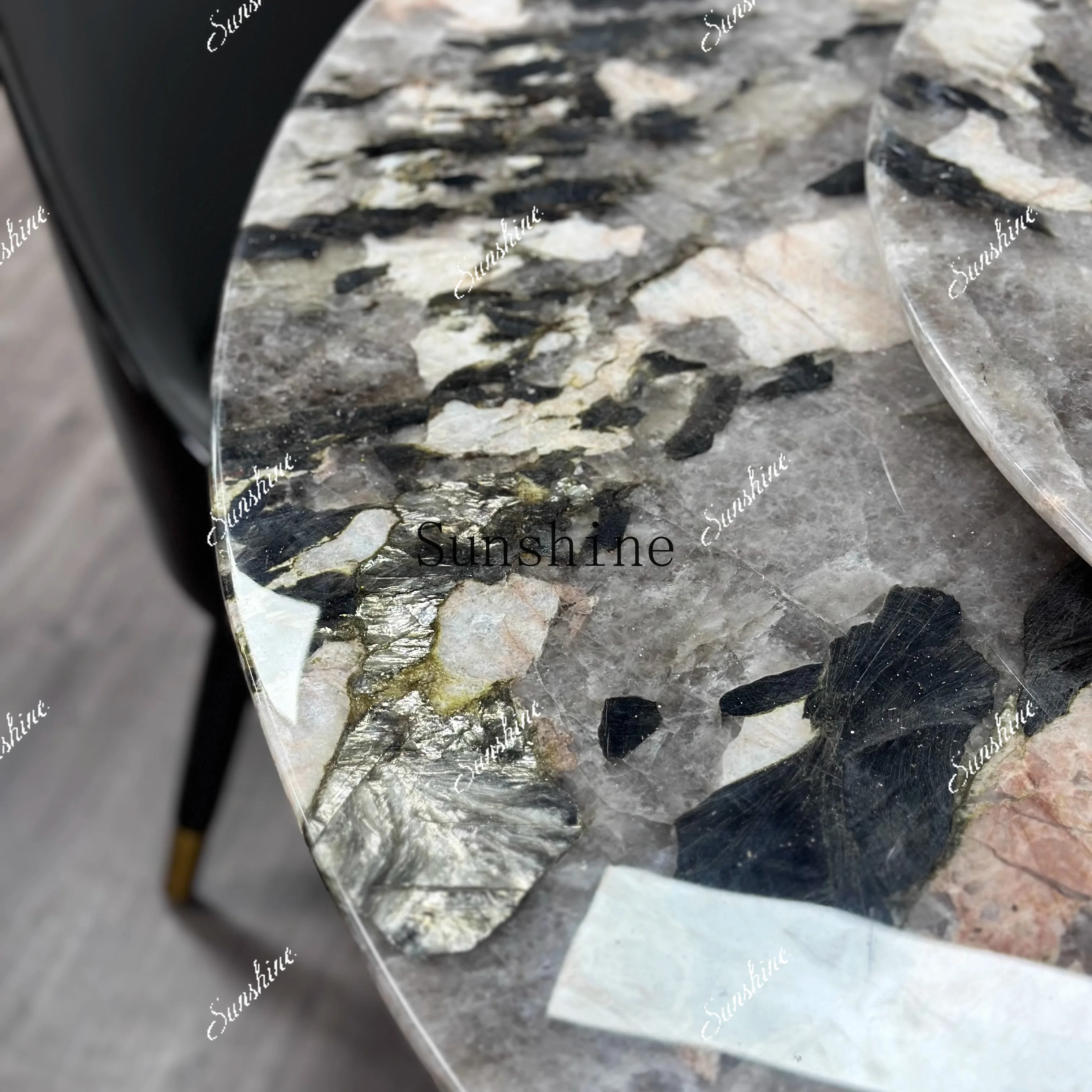 

Pure natural luxury stone modern simple Italian large flat-floor villa mansion large round table FT