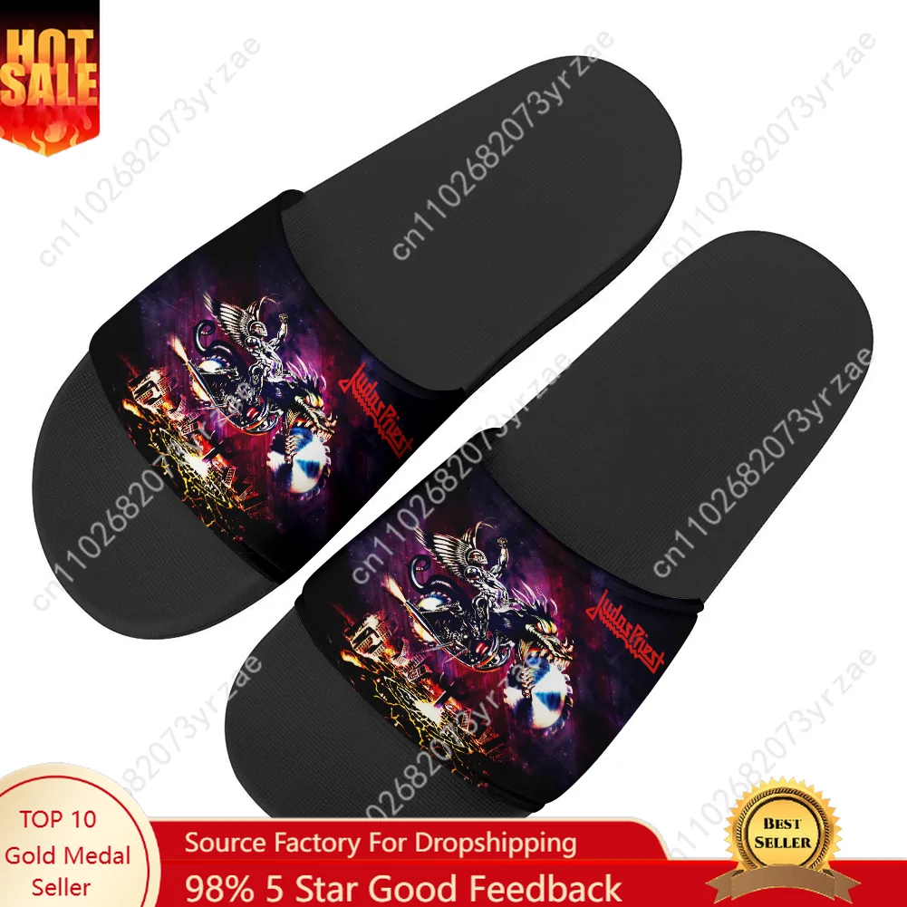 

Judas Priest Flip Flops Home Slippers Mens Womens Teenager Family Slippers Bathroom Pool Casual Sandals Custom Made Water Shoes