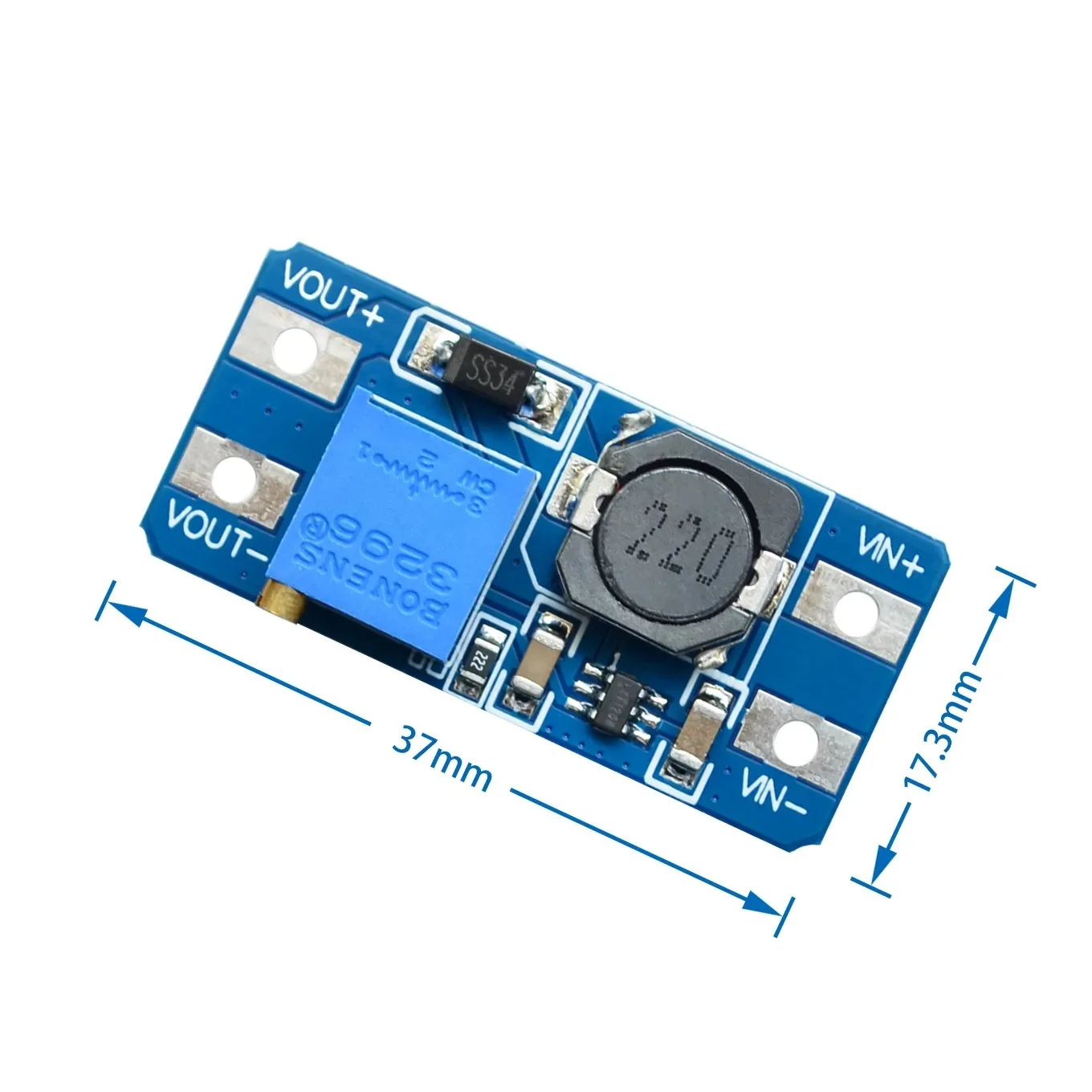 MT3608 DC-DC Adjustable Power Module Wide Voltage Input 2/24V Rising 5/9/12/28V