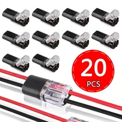 2 Pin Wire Cable Snap Connectors Quick Splice Electrical Cable Crimp Terminals for Wires Wiring 22-20AWG LED Car Connectors