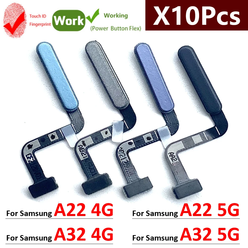 

10Pcs, New For Samsung A22 A32 4G 5G Fingerprint Sensor Home Return Key Menu Button Flex Ribbon Cable