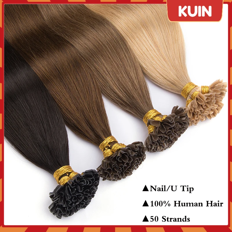 

U Nail Tip Hair Extensions Keratin Capsules Brazilian Remy 100% Human Hair Straight Blonde Color Natural Hairpiece For Women 40g