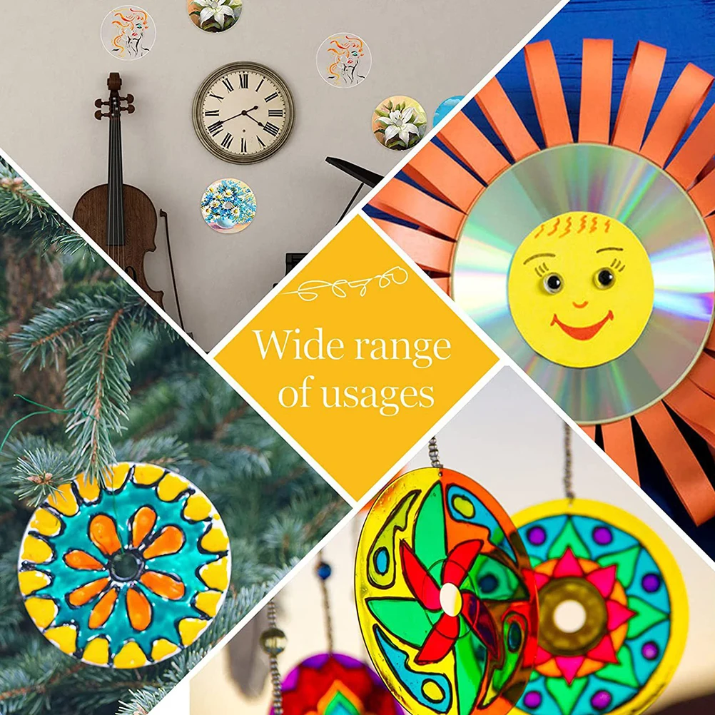 10 pezzi dischi Cd per uso domestico fai da te bordi lisci materiale artigianale d'arte durevole e sicuro per dischi Cd Cds trasparenti per pittura fai da te