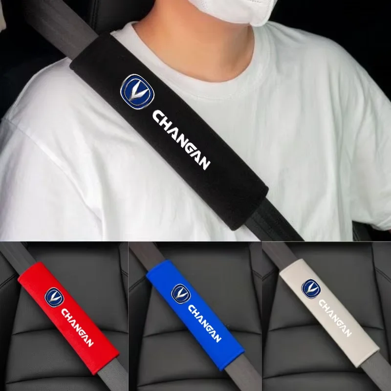 Luxury Auto Interior Trim Seat Belt Shoulder Guard Soft Plush Safety Strap Cover Cushion Suitable for Changan CS35 Plus RAETON