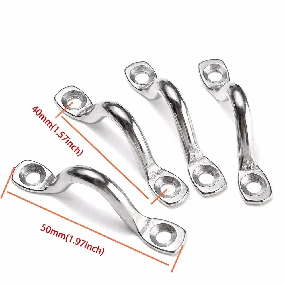 4Pcs 5mm Stainless Steel Wire Eye Strap Boat Marine Tie Down Hook Canopy For Boat Decks And Other Marine Applications Boat Parts