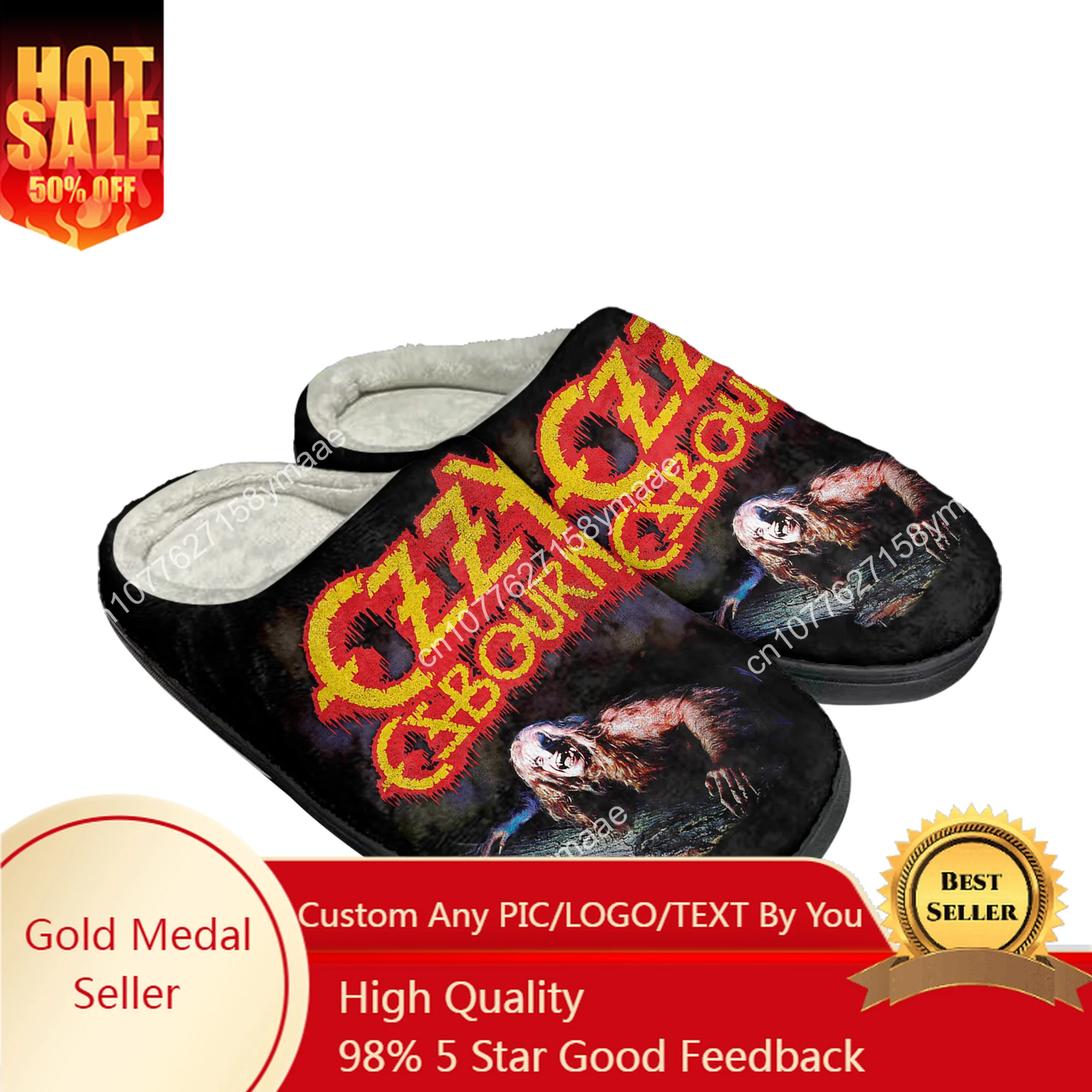 

Ozzy Rock Singer Osbourne Home Cotton Custom Slippers Mens Womens Sandals Plush Casual Keep Warm Shoes Couple Thermal Slipper