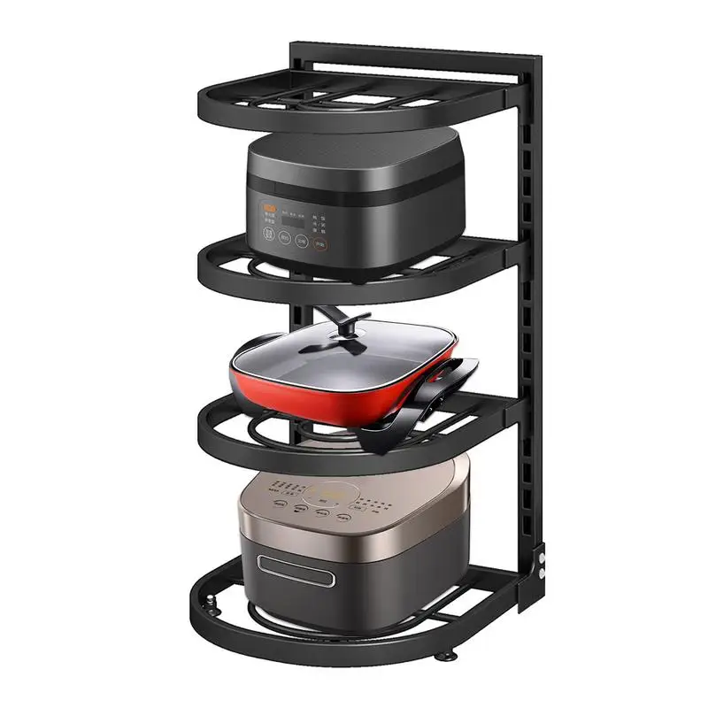 

Pot Holder Rack Adjustable Under Cabinet Pot And Pan Organizer Shelf Space-Saving Kitchen Cookware Rack For Pots Pans Baking