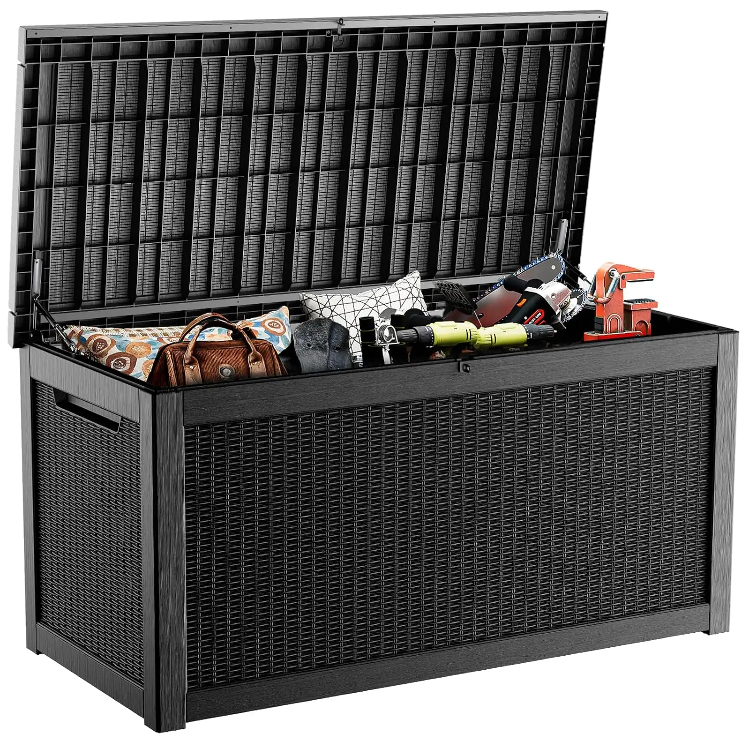 320 Gal Large Outdoor Storage Box Waterproof Lockable Deck Boxes, Customized