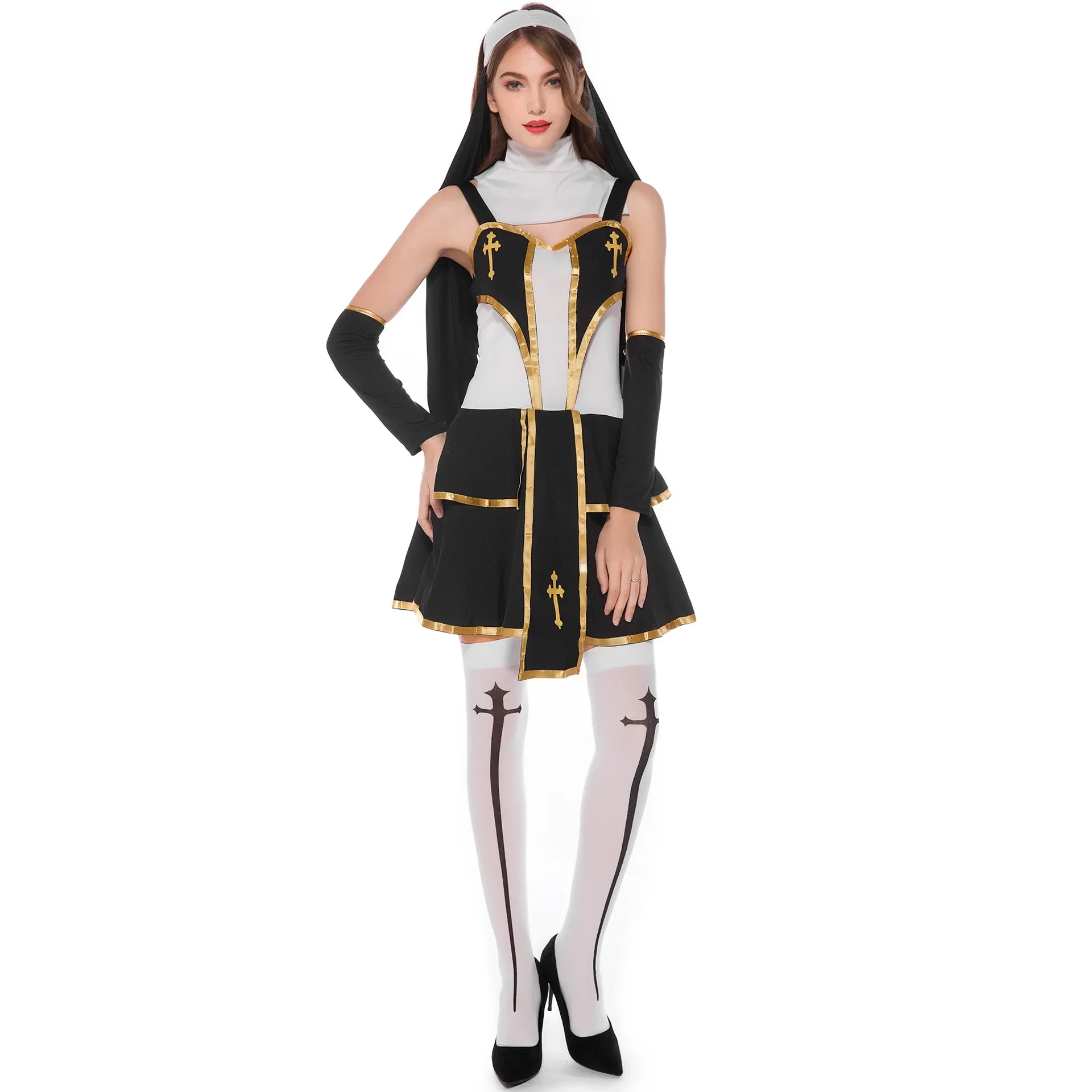 Costume de Pape et de Nonne Religieuse pour Homme Adulte, Tenue de ixd'Halloween de Pourim, Robe de Barrage de Mardi Gras