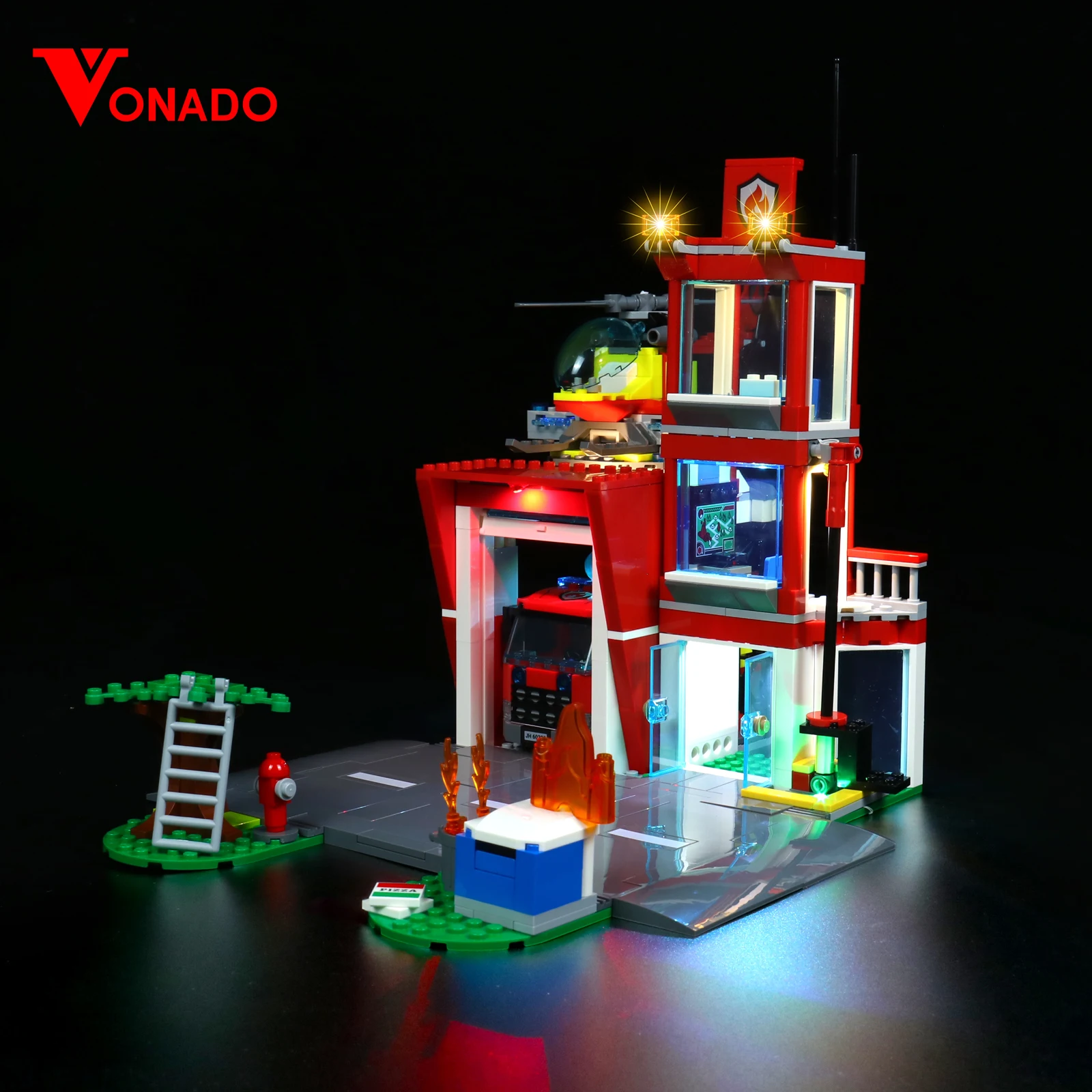 Vonado LED Light Kit for 60320 Fire Station Car Building Blocks Set (NOT Include the Model) Bricks Toys for Children