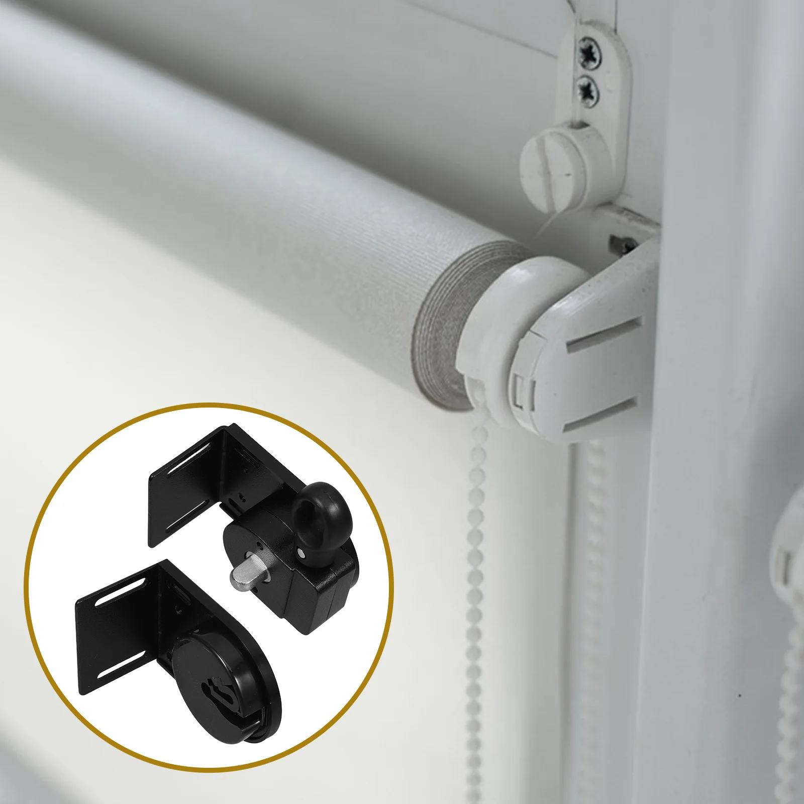 

Heavy Duty Black Outdoor Wind Resistant Roller Blind Support Bracket Universal Replacement Mounting Hardware for Exterior